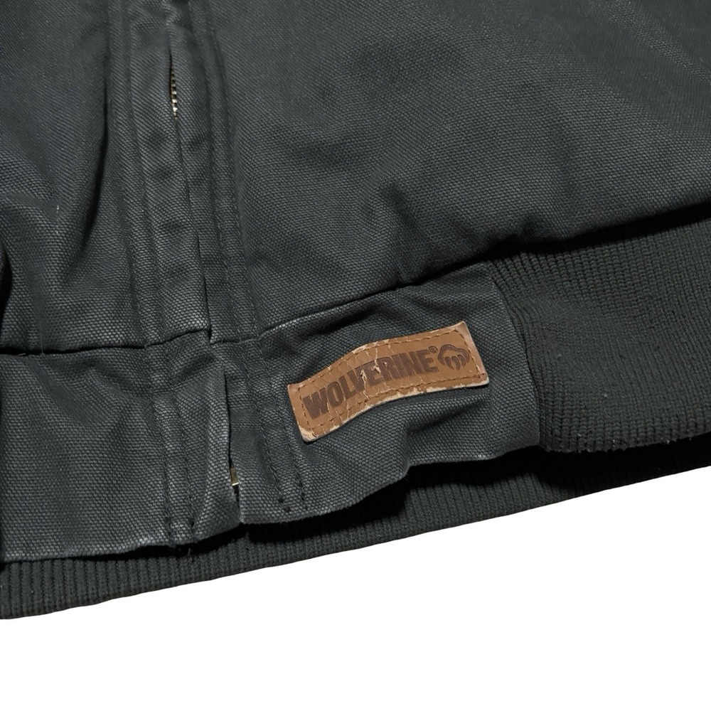 Wolverine Men's Lined Canvas Hooded Jacket Zip Up Green Detroit Size XL 29 x 29 - Picture 4 of 7